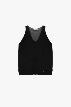 Top in maglina senza maniche scollo a v