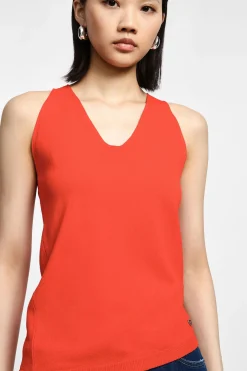 Top in maglina senza maniche scollo a v