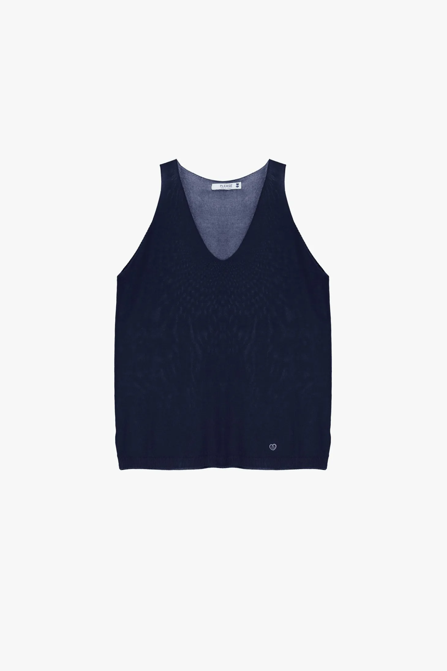 Top in maglina senza maniche scollo a v