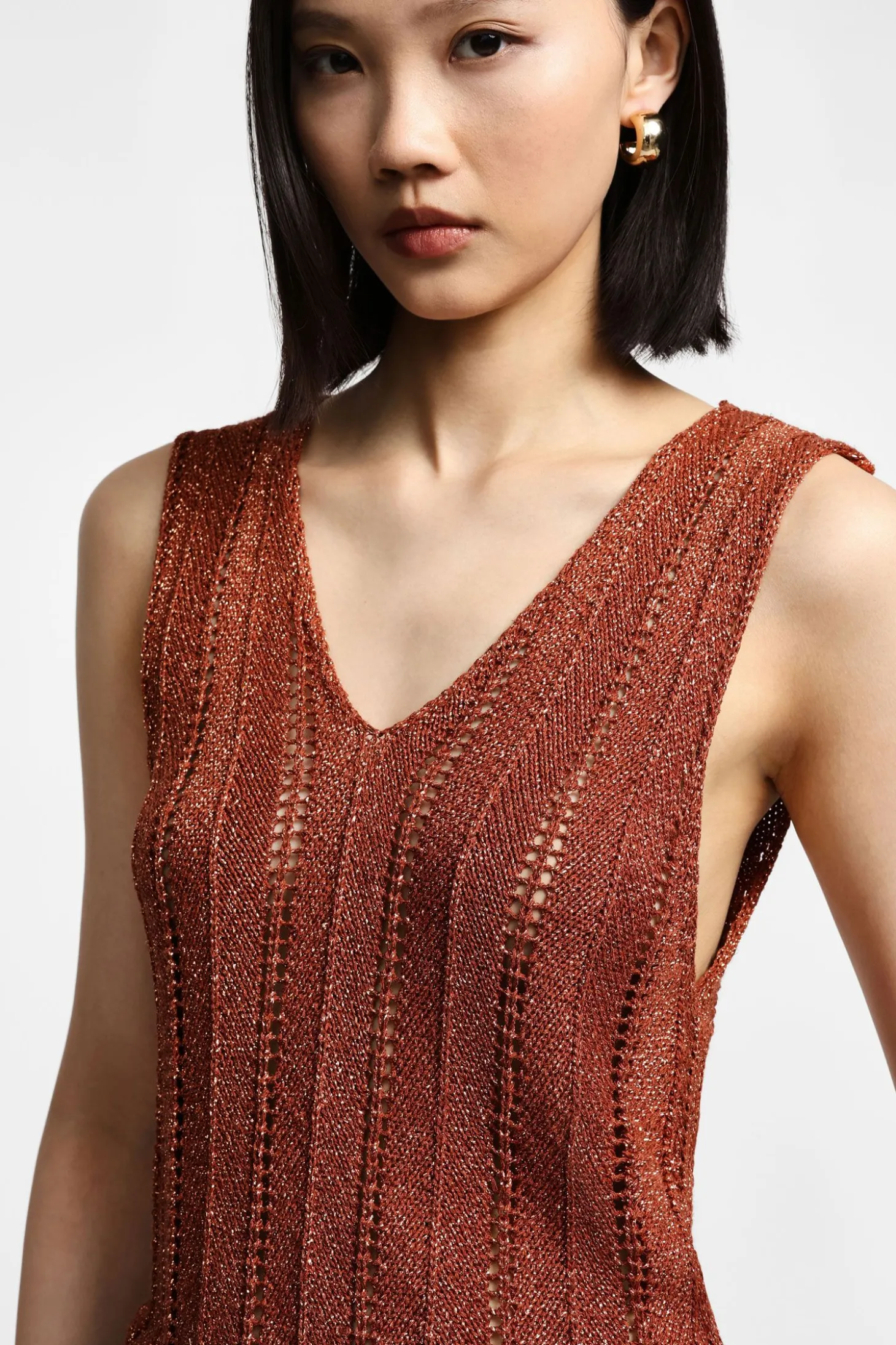Top senza maniche a costine
