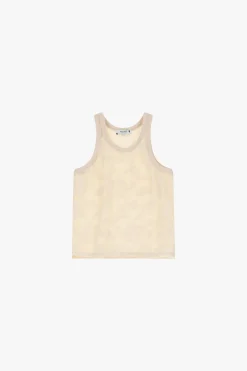 Top smanicato con stampa floreale