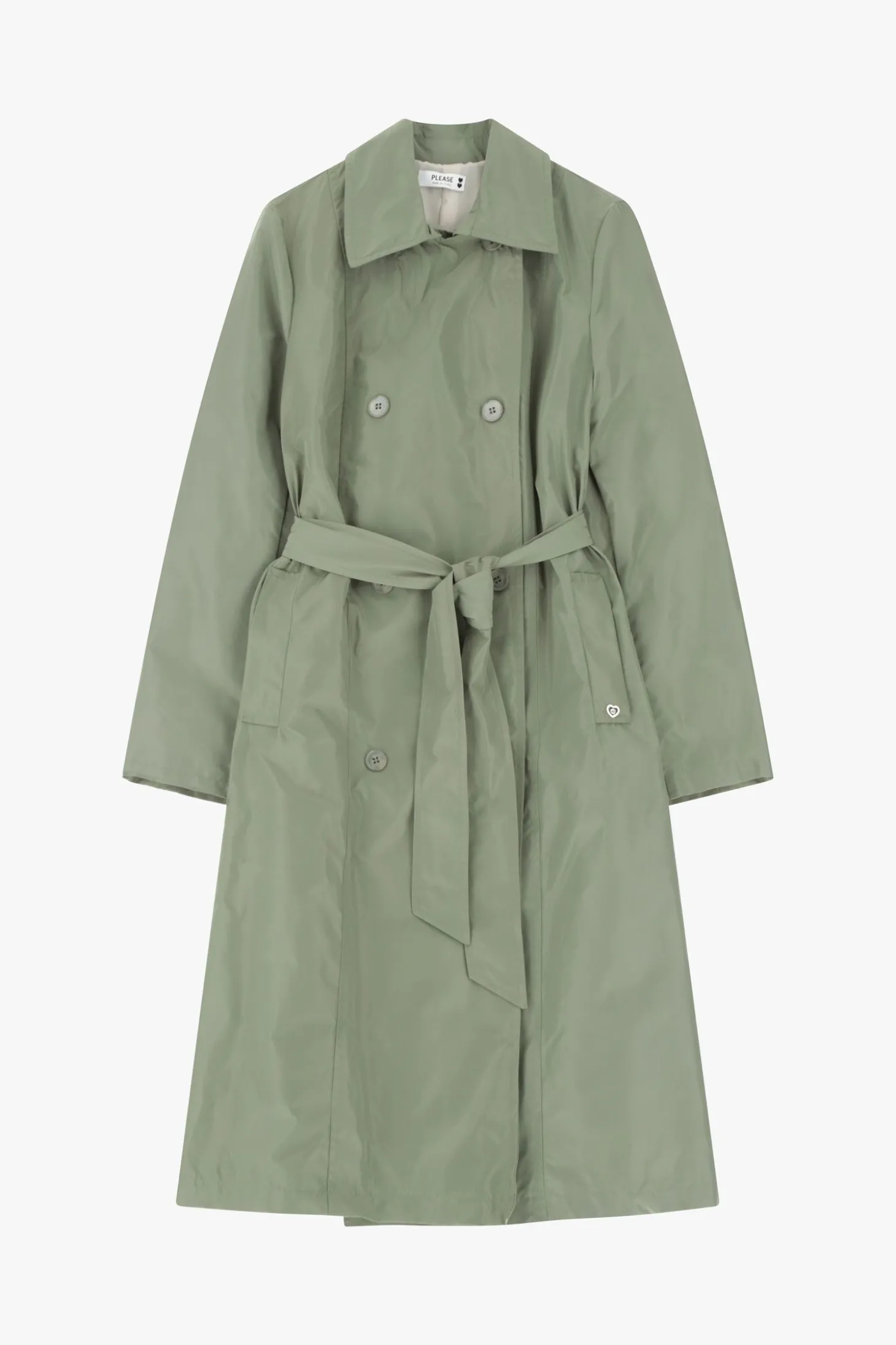 Trench con bottoni e cintura