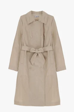 Trench con bottoni e cintura