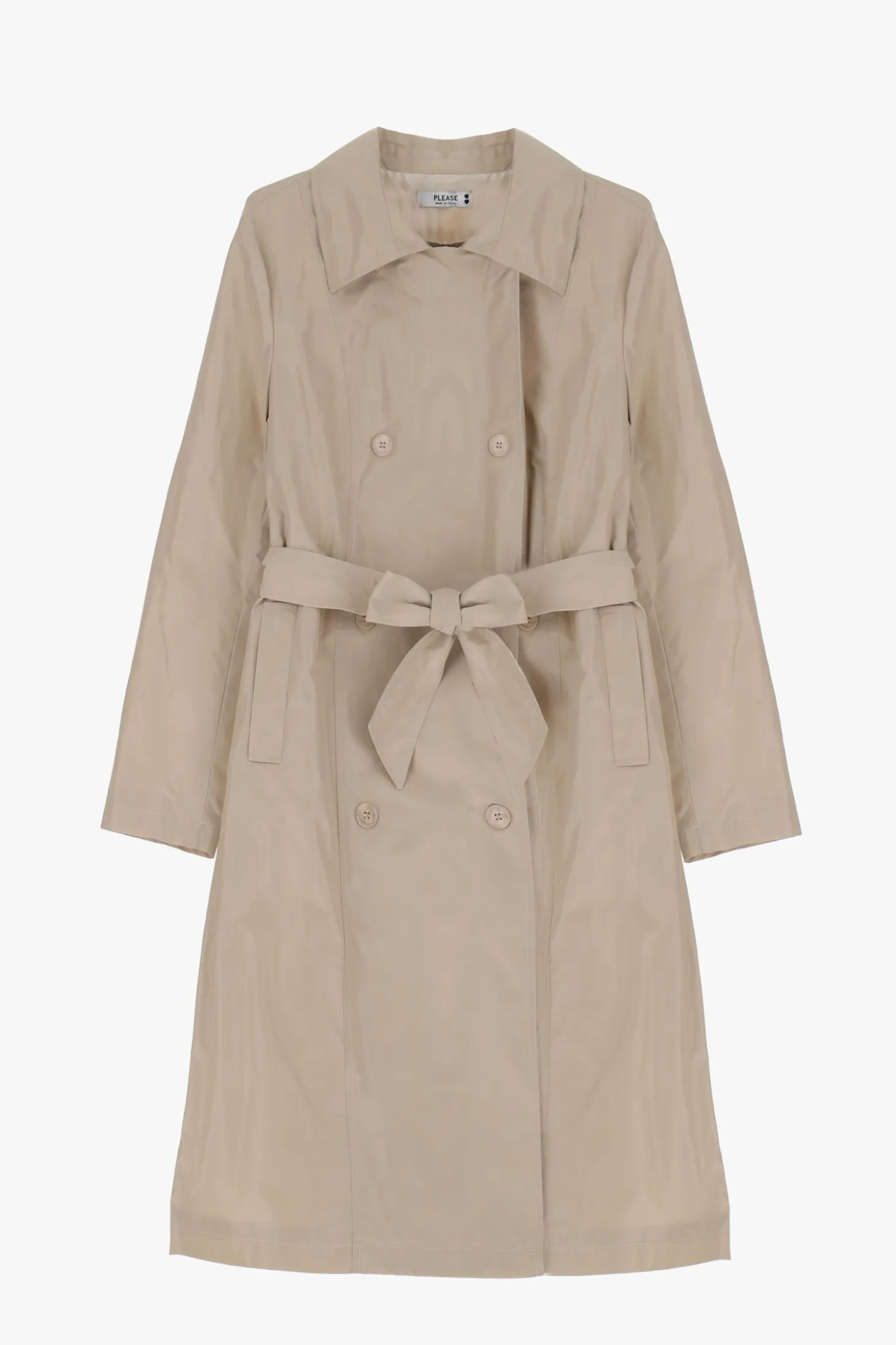 Trench con bottoni e cintura