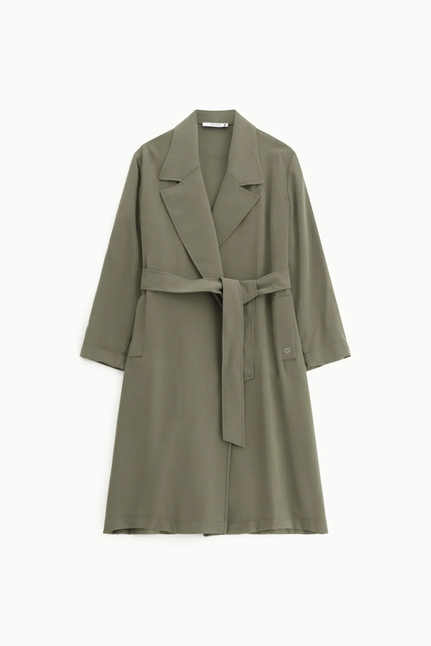 Trench con cintura e revers ampio