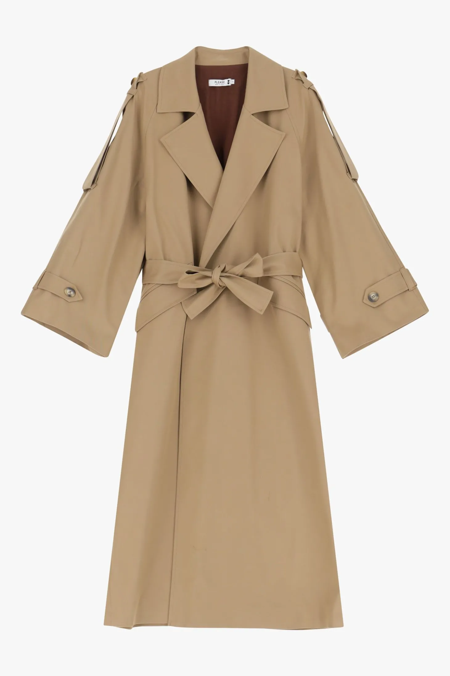 Trench con cintura e spacco