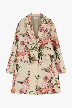 Trench stampa floreale monopetto