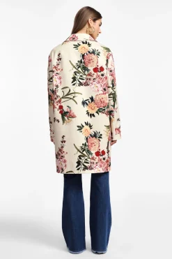 Trench stampa floreale monopetto
