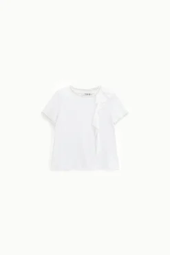 T-shirt con maniche corte e volant