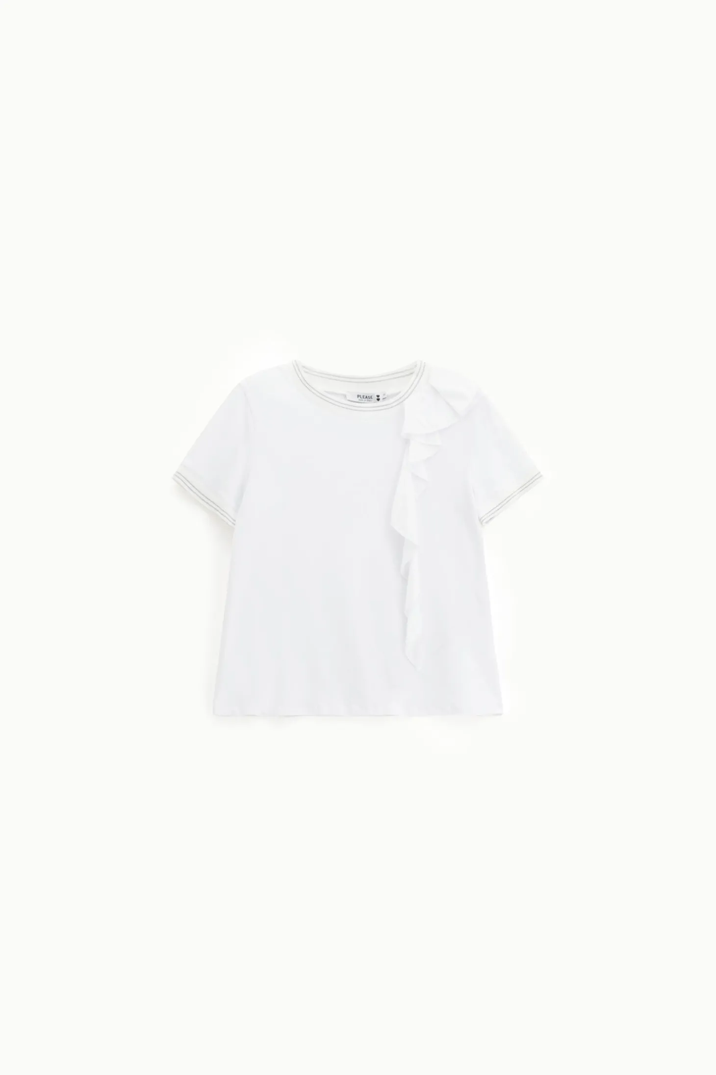 T-shirt con maniche corte e volant
