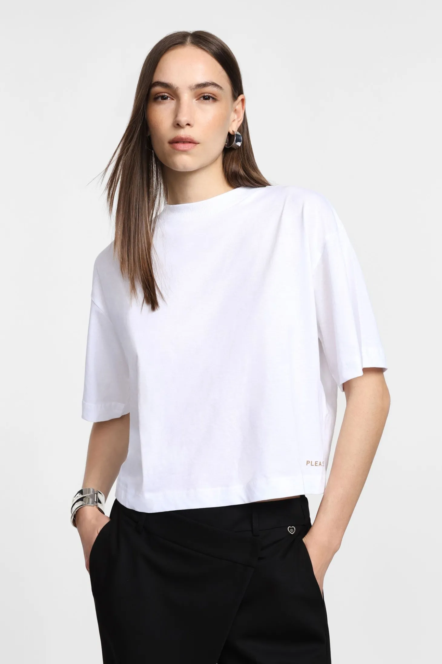 T-shirt corta con coulisse regolabile