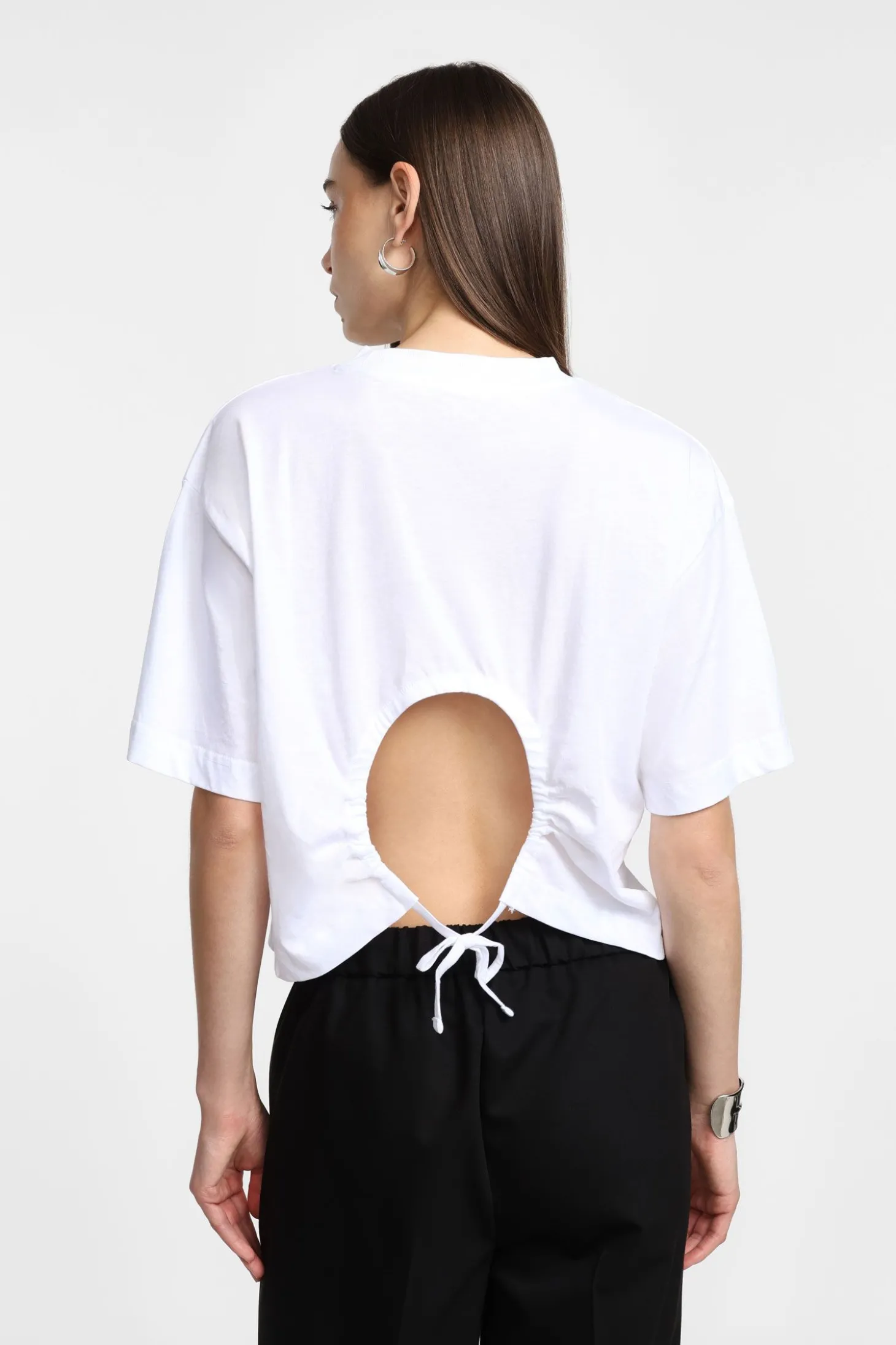 T-shirt corta con coulisse regolabile