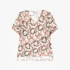 T-shirt fluida stampa geometrica manica corta