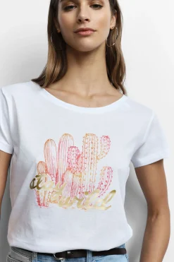 T-shirt girocollo stampata casual