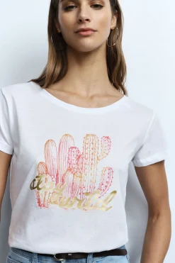 T-shirt girocollo stampata casual