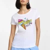 T-shirt manica corta stampa vivace
