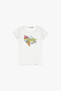 T-shirt manica corta stampa vivace