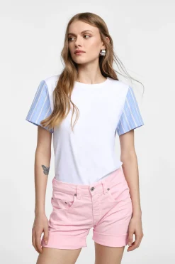 T-shirt maniche corte bicolore