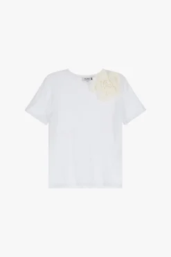T-shirt maniche corte con maxi fiore