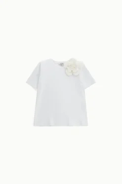 T-shirt maniche corte con maxi fiore