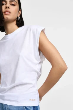 T-shirt senza maniche collo tondo
