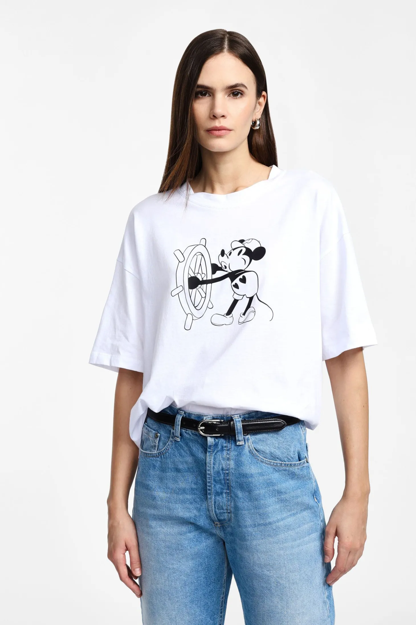 T-shirt stampa girocollo maniche corte