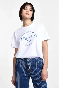T-shirt stampa girocollo maniche corte