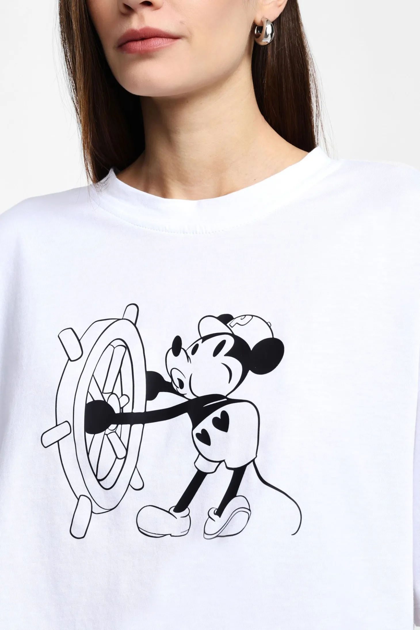 T-shirt stampa girocollo maniche corte