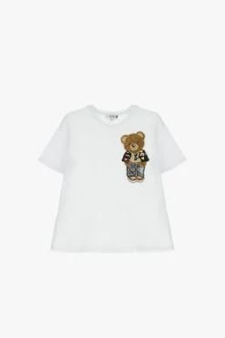T-shirt stampa orso manica corta