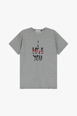 T-shirt stampa scritta collo rotondo