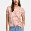 T-shirt stampata a pois con maniche corte