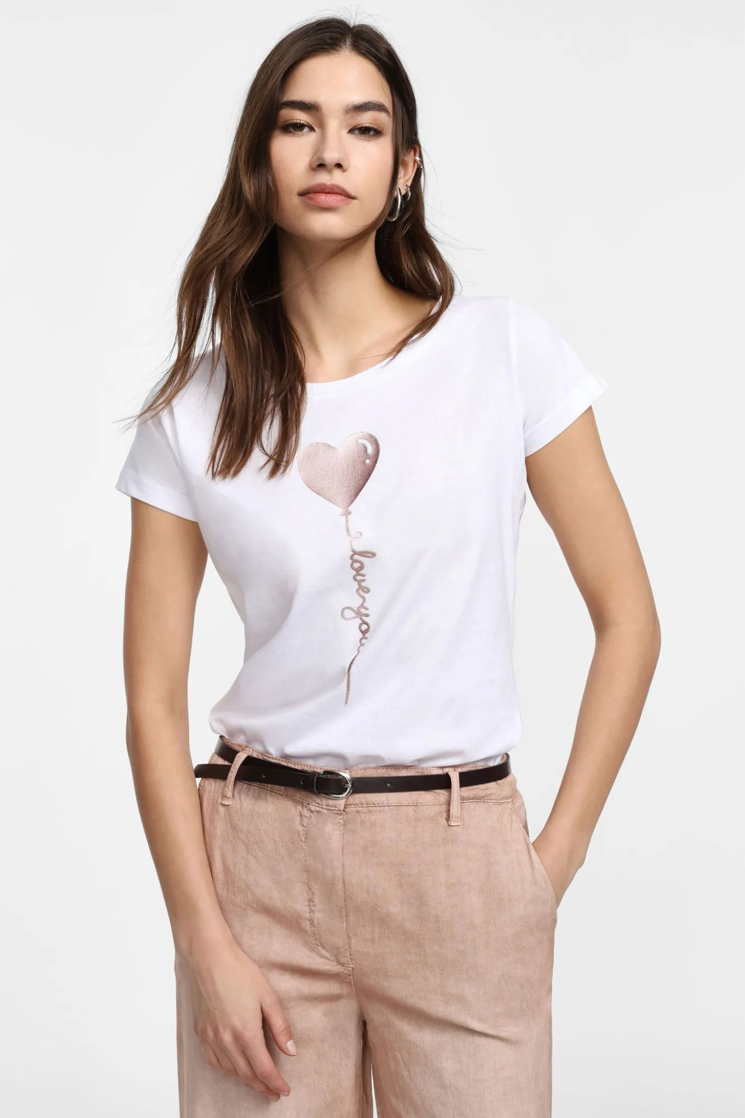 T-shirt stampata con maniche corte