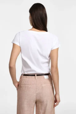 T-shirt stampata con maniche corte