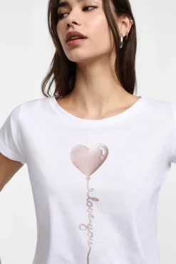 T-shirt stampata con maniche corte