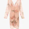 Vestito corto floreale maniche lunghe