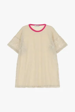 Vestito corto stampa traforata