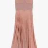 Vestito midi con spalline sottili e gonna plissettata
