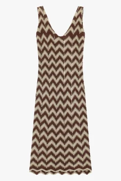 Vestito midi in maglia ricamata